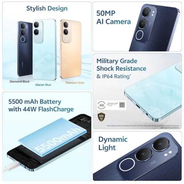 Vivo Y29 5G (Diamond Black, 4GB RAM, 128GB Storage) - Image 2